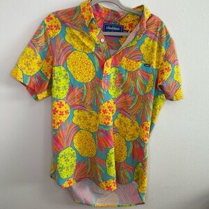 Chubbies Pineapples All Over neon printed polo